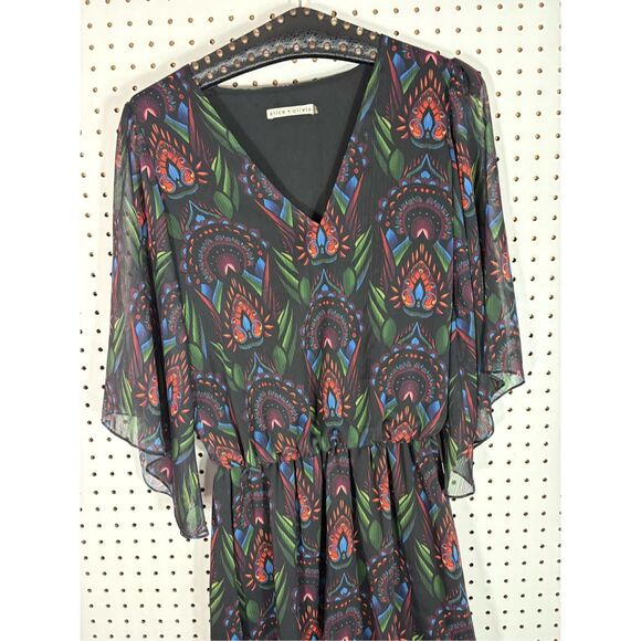Alice + Olivia 'Lyla' Ombre Deco Print Chiffon Blouson Dress S - Picture 4 of 9